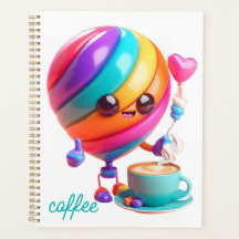 Süßes Latte-Buddy-Spiralnotizbuch