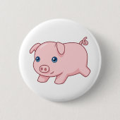 Süßes Laufendes Ferkel Schwein Button (Vorderseite)