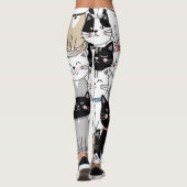 Süßes, launisches Katzenmuster Leggings (Rückseite)