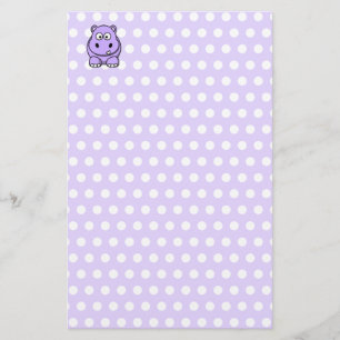 Süßes Lavendel Nilpferd Briefpapier