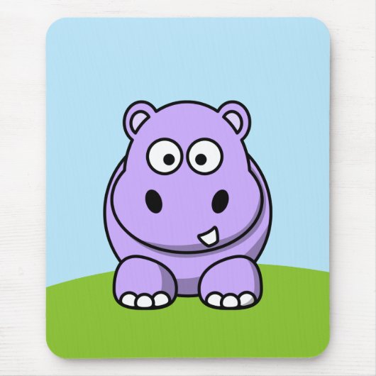 Süßes Lavendel Nilpferd Mousepad (Vorne)
