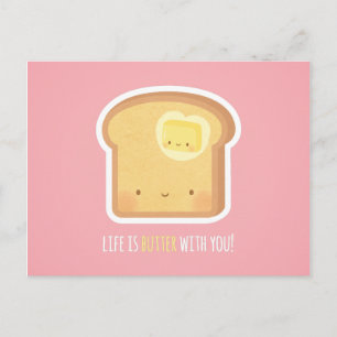 Süßes Leben ist Butter mit dir Liebesgruß Postkart Postkarte