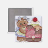 Süßes Lebkuchen & Eiscreme Magnet (Vorderseite/Rückseite)