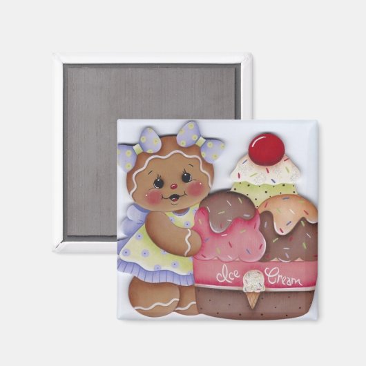 Süßes Lebkuchen & Eiscreme Magnet (Vorderseite/Rückseite)
