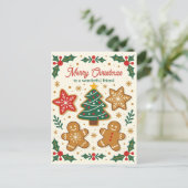 Süßes Lebkuchen Kekse Holly Berries Weihnachten (Stehend Vorderseite)