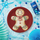 Süßes Lebkuchen-Rot-Weihnachten Pappteller (Party)