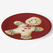 Süßes Lebkuchen-Rot-Weihnachten Pappteller (Schrägansicht)