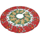 Süßes Lebkuchen-Weihnachten Polyester Weihnachtsbaumdecke (Schrägansicht)