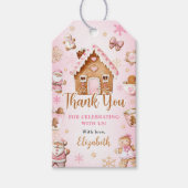 Süßes Lebkuchenhäuschen Mädchen Geburtstagsfeier Geschenkanhänger (Vorderseite)