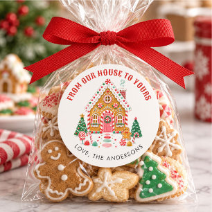 Süßes Lebkuchenhäuschen Weihnachten Runder Aufkleber