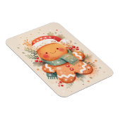 Süßes Lebkuchenplätzchen mit Weihnachtsmannmütze Magnet (Rechte Seite)