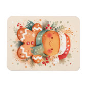 Süßes Lebkuchenplätzchen mit Weihnachtsmannmütze Magnet (Horizontal)
