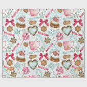 Süßes Lebkuchensüßigkeit snowglobe Geschenkpapier (Flach)