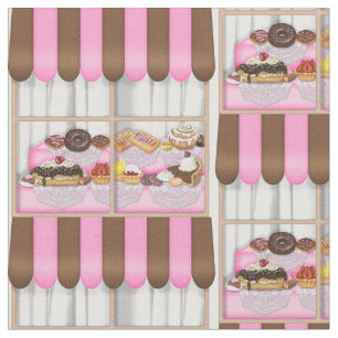Süßes Leckerei-Bäckereifenstergewebe Stoff
