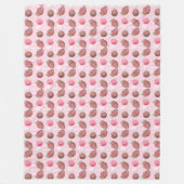 Süßes Leckerei Schokolade Erdbeeren und Kuchen Pop Fleecedecke (Vorderseite)