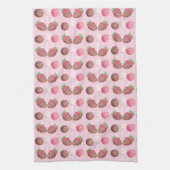 Süßes Leckerei Schokolade Erdbeeren und Kuchen Pop Geschirrtuch (Vertikal)