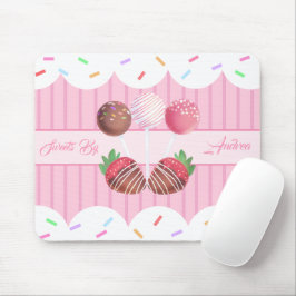 Süßes Leckerei Schokolade Erdbeeren und Kuchen Pop Mousepad
