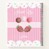 Süßes Leckerei Schokolade Erdbeeren und Kuchen Pop Notizblock (Rückseite)