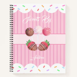 Süßes Leckerei Schokolade Erdbeeren und Kuchen Pop Notizblock