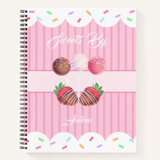 Süßes Leckerei Schokolade Erdbeeren und Kuchen Pop Notizblock (Vorderseite)