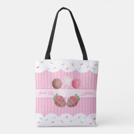 Süßes Leckerei Schokolade Erdbeeren und Kuchen Pop Tasche