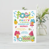 Süßes Leckereien Pool Party Einladungen (Stehend Vorderseite)