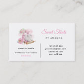 Süßes Leckereien Rosa Bäckerei Visitenkarte (Rückseite)