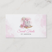 Süßes Leckereien Rosa Bäckerei Visitenkarte (Vorderseite)