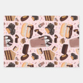 Süßes Leckereien Schokolade Donut Mocha Erdnuss Bu Geschenkpapier Set (Vorderseite)