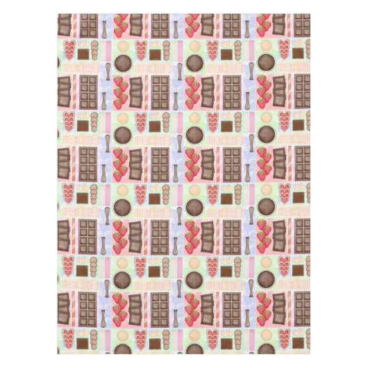 Süßes Leckereien Schokolade Fondue Nachtisch Marsh Tischdecke (Vorderseite)