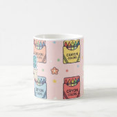 Süßes Lehrer Buntstift-Muster Kaffeetasse (Mittel)