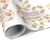 Süßes Lehrer-Dankeschön-Bleistift-Muster Geschenkpapier (Rolleneckpunkt)