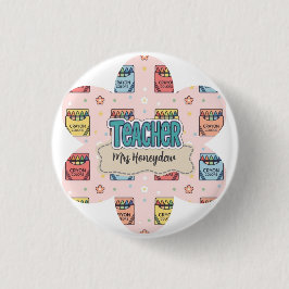 Süßes Lehrer-Dankeschön-Wachsstift-Muster Button