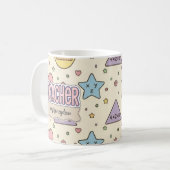 Süßes Lehrer-Mathe-Formen-Muster Kaffeetasse (Vorderseite Links)