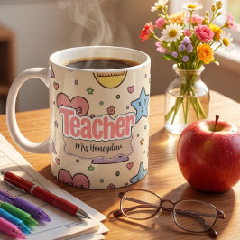 Süßes Lehrer-Mathe-Formen-Muster  Kaffeetasse