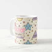 Süßes Lehrer-Mathe-Formen-Muster  Kaffeetasse (Vorderseite Links)
