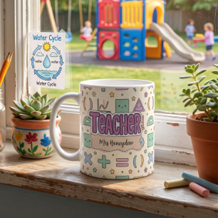 Süßes Lehrer Mathematik Muster Kaffeetasse