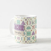 Süßes Lehrer Mathematik Muster Kaffeetasse (Vorderseite Links)