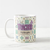 Süßes Lehrer Mathematik Muster Kaffeetasse (Links)