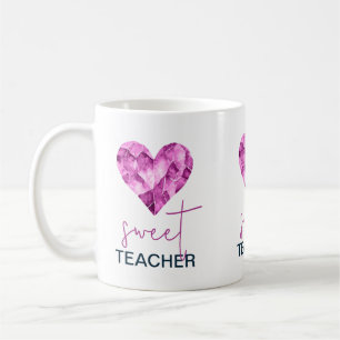 Süßes Lehrerherz in Lila Kaffeetasse