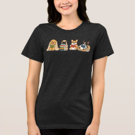 Süßes Leshunde-Lehrer-T-Shirt | Zurück zur Schule Tri-Blend Shirt