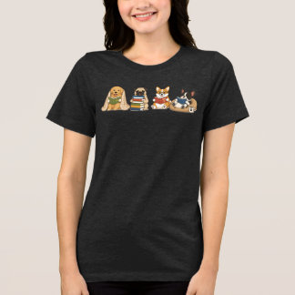 Süßes Leshunde-Lehrer-T-Shirt | Zurück zur Schule Tri-Blend Shirt