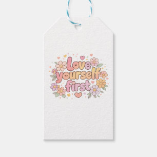 Süßes "Liebe dich selbst" Blumen-Zitat-Design Äs Geschenkanhänger
