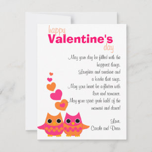 Süßes Liebe Owls Feiertagskarte