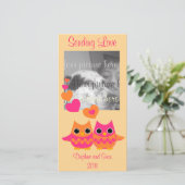 Süßes Liebe Owls Feiertagskarte (Stehend Vorderseite)