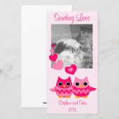 Süßes Liebe Owls Feiertagskarte (Vorne/Hinten)