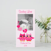 Süßes Liebe Owls Feiertagskarte (Stehend Vorderseite)