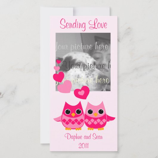 Süßes Liebe Owls Feiertagskarte (Vorderseite)