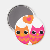 Süßes Liebe Owls Magnet (Vorderseite/Rückseite)