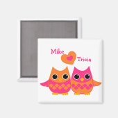 Süßes Liebe Owls Magnet (Vorderseite/Rückseite)